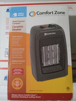 Comfort Zone CZ442 1500 Watt Ceramic Space Heater Portable Personal Desk  Fan | eBay