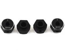 Samix SCX10 III/Capra Aluminum Hex Adapter Black (4) 8mm SAMSCX360638BK