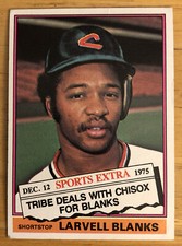 1976 Topps Traded Larvell Blanks Baseball Card #127T Indians Low-Grade Poor