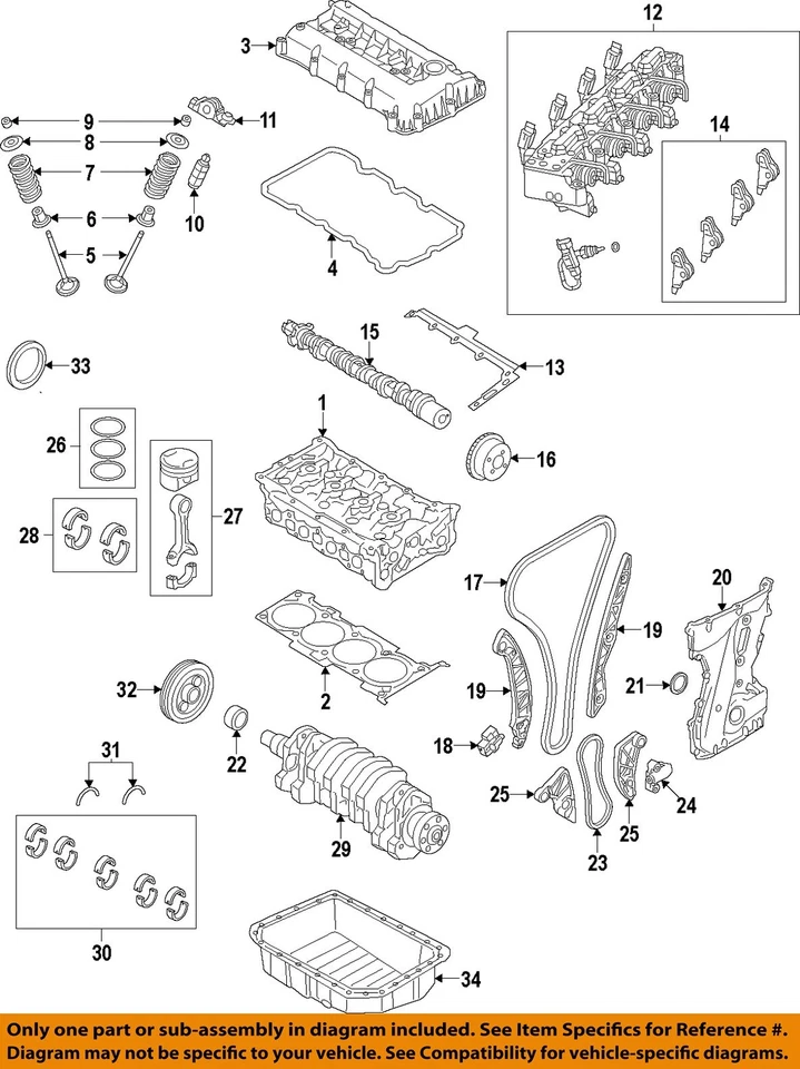 Used Engine Complete Assembly fits: 2015 Jeep Renegade Sdn 2.4L VIN B 8th digit Foto 3 de 4