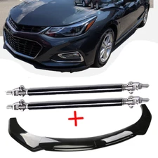 Glossy Black Front Bumper Chin Lip Spoiler Body Kit For Chevy Cruze Polyurethane