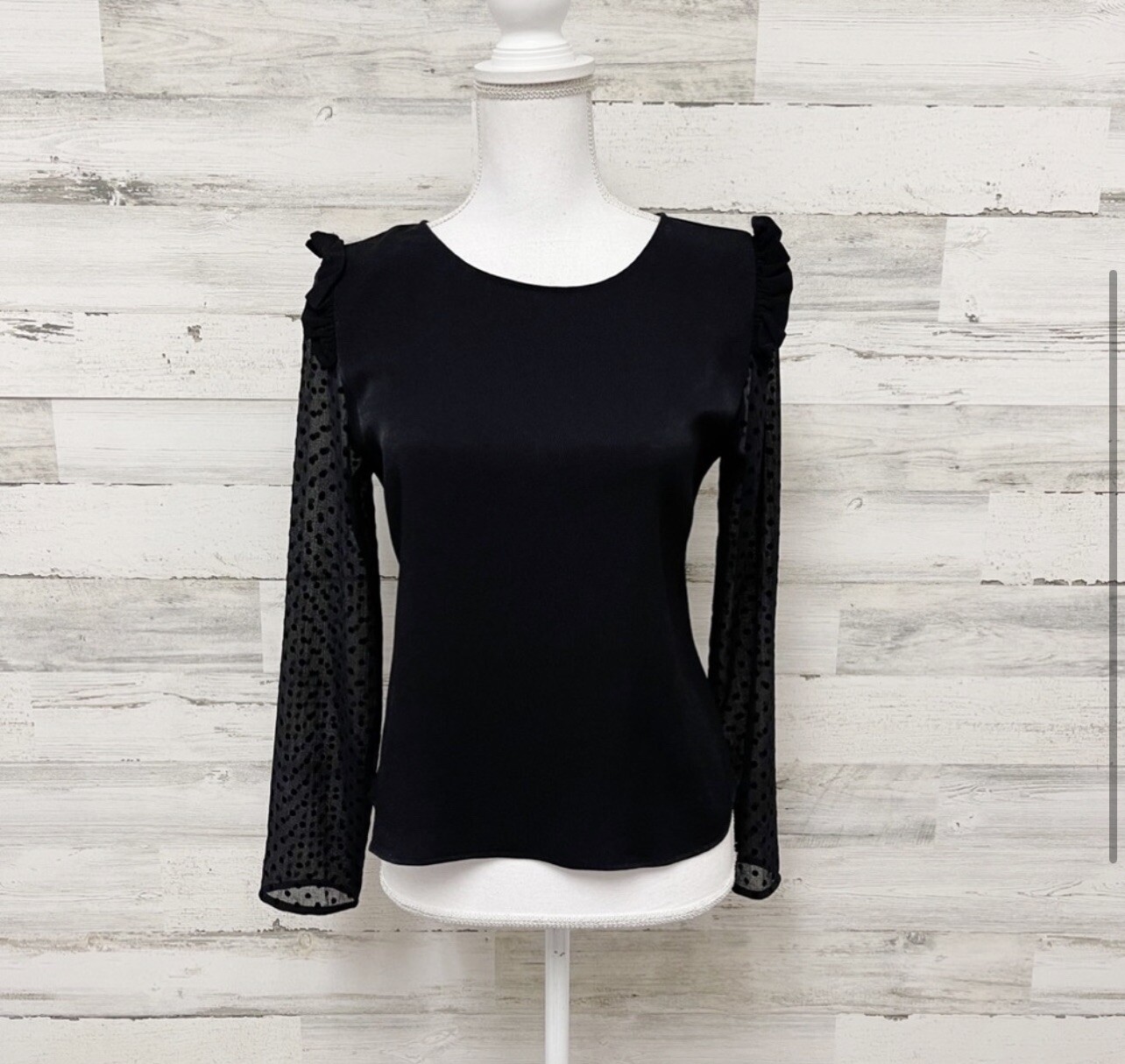 Zara Basic Collection Frilled Polka Dot Blouse Si… - image 3