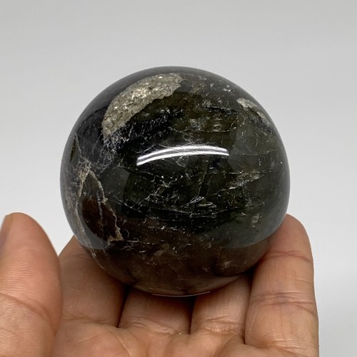 248.1g, 2.2"(55mm), Labradorite Sphere Gemstone,Crystal @Madagascar, B35330 - Picture 2 of 13