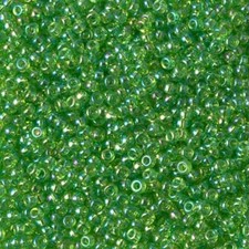 Transparent Light Green AB Miyuki Seed Beads 11/0 24gm Vial