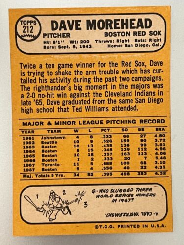1968 Topps Baseball Singles - 1-457 -- Pick Your Card - Complete Your Set - Picture 235 of 501