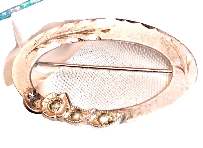 SPILLA AUTENTICA antica anni 30 Argento Sterling 925 marca THEDA Art Deco USA - Immagine 2 di 4