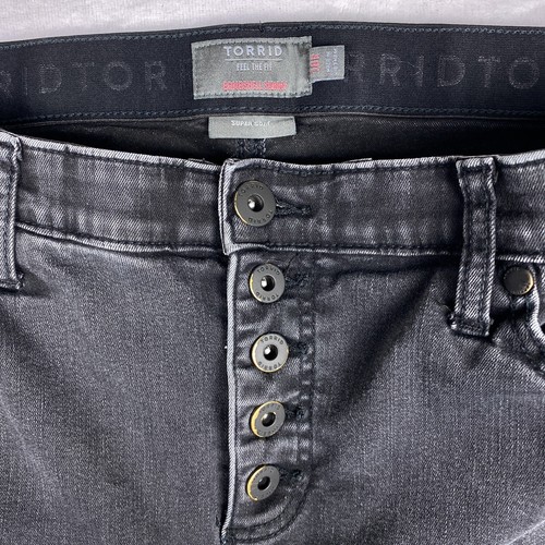 Torrid Jeans Womans 18R Black Premium Super Soft Bombshell Skinny Button Fly - Picture 4 of 18