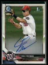 Cole Freeman 2018 Bowman Chrome Prospects Autographs Auto Washington Nationals