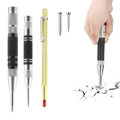 3 Stück Automatik Körner Anreißnadel Set, Rostfrei Automatic Hole Punch We
