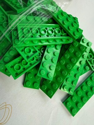 LEGO- NEW- BRIGHT GREEN- #3034-2 X 8 PLATE-10 PIECES