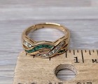Designer Gold Vermeil Sterling Silver Emerald & CZ Infinity Ring Size 7 — photo 6