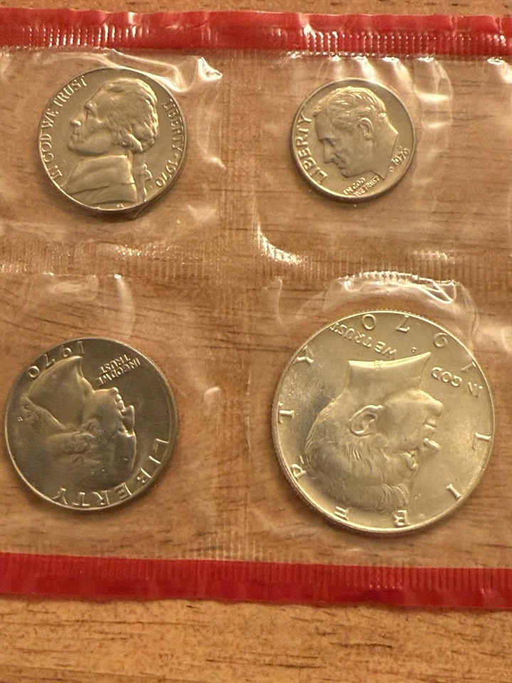 Juego de 10 monedas de Estados Unidos 1970 PDS como nuevas sin circular OGP con mitad Kennedy de plata Foto 4 de 4