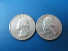 TWO 1960 WASHINGTON SILVER QUARTERS  -1960  AND 1960-D -EXCELLENT ORIGINAL COINS