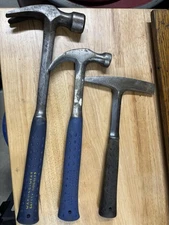 Vtg 3pc Estwing Hammer Straight & Curved Claw E3-28SM, 16C & WC Chipper Set