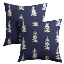 Christmas Throw Pillow Covers 18X18 18" x 18" Pack of 2 Navy Blue White Tree