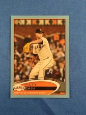 2012 Topps Update Matt Cain Perfect Game Checklist Walmart Blue Parallel #US211