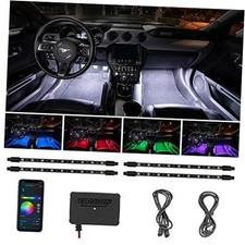 4pc Bluetooth Multi-Color LED Interior Footwell Underdash Neon Lighting Kit