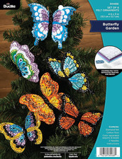 Bucilla Felt Applique 6 Piece Ornament Making Kit, Butterfly Garden, Perfect ...