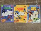 3 VTG How To Draw X-MEN, SPIDER-MAN, IRON MAN - 1997 Walter Foster Marvel Comics