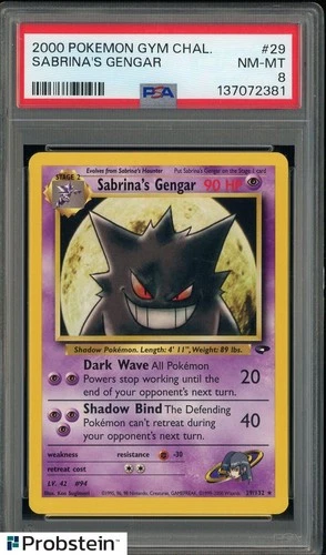 2000 Pokemon Gym Challenge #29 Sabrina's Gengar PSA 8 NM-MT