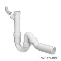 "Viega Siphon F. SpüLe 1 1/4\"G,Dn50,M. Abwasserschlauchanschluss,45G Bogen,118242"