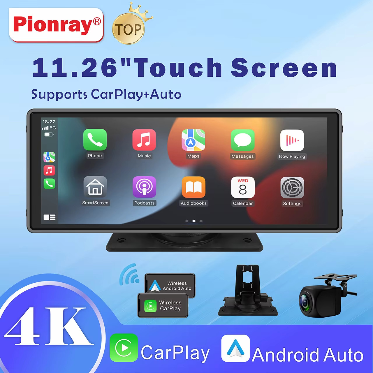 Écran de bord tactile 10" Pionray, finition premium avec caméras de sécurité