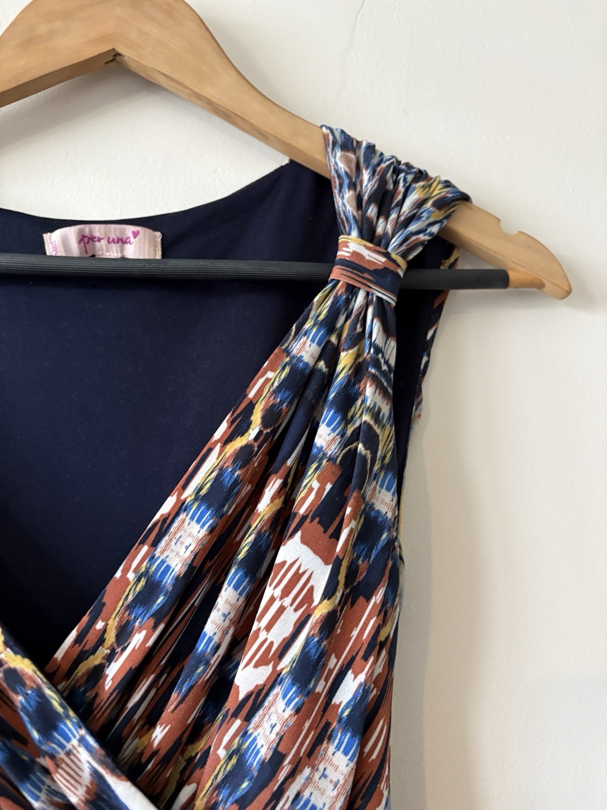 Per Una Size 14 Yellow Blue Aztec Print Maxi Dress Crossover V Neck  Boho image 5