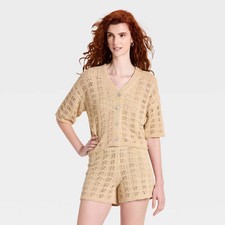 Women Short Sleeve Cardigan Sweater - Universal