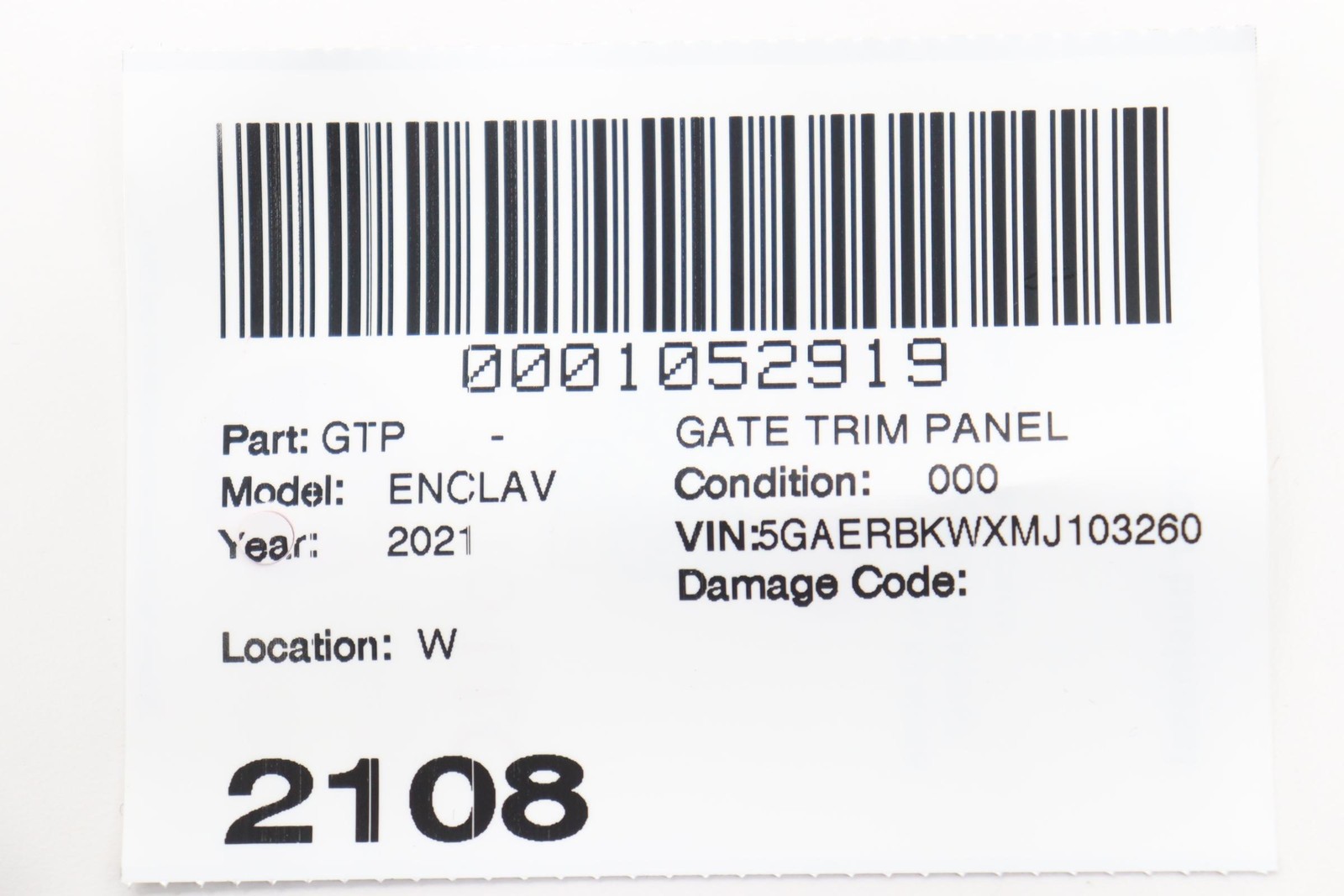 2018 - 2024 BUICK ENCLAVE REAR TRUNK LOAD FLOOR STORAGE COMPARTMENT OEM 84825613