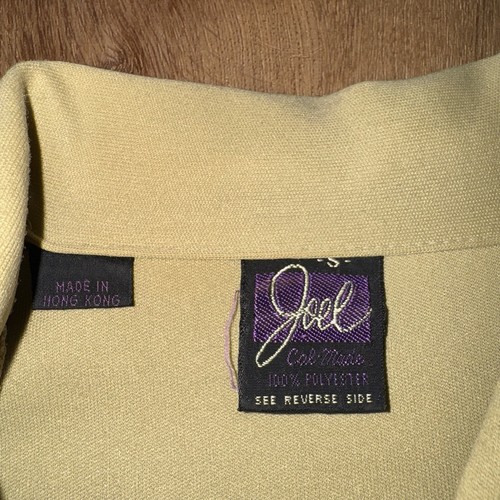 Vintage Joel Shirt Mens Stretch Knit Tan Polyester Disco Hippy MCM 60s 70s Small - Picture 9 of 12
