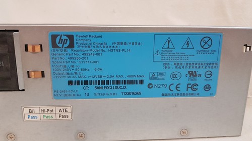 Alimentation serveur HP hstns-pl14 460W - Photo 3/8