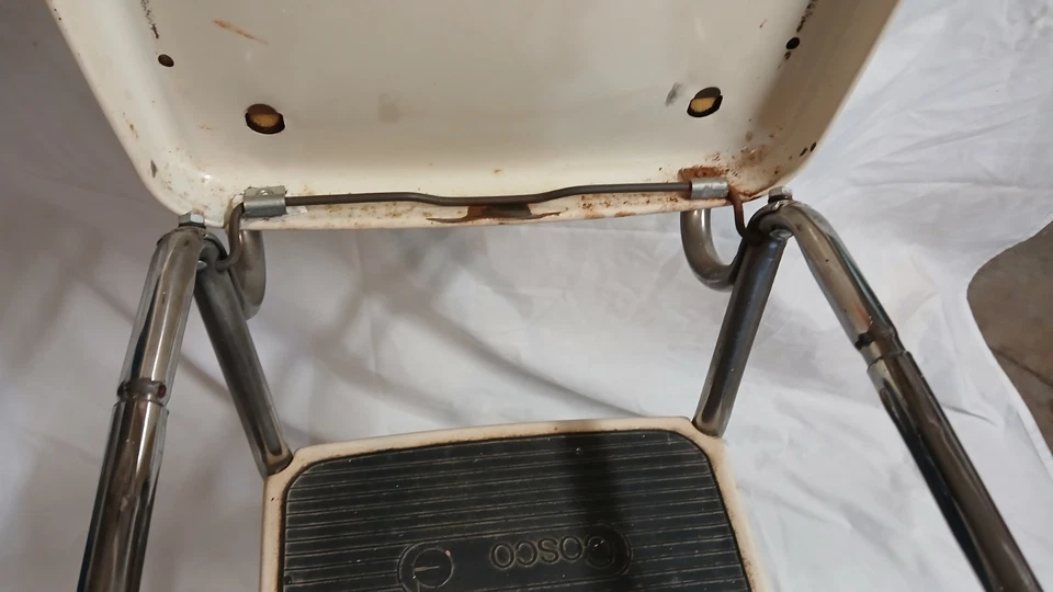 Silla taburete de cocina MCM Cosco original vintage blanca excelente estado Foto 4 de 4