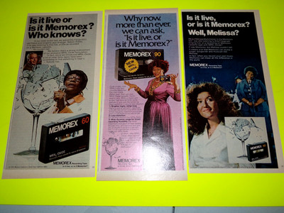 3 Memorex Recording Tape Ads Ella Fitzgerald & Melissa Manchester