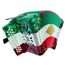 Rossetti 31-Button Diatonic Accordion 12 Bass GCF Red/White/Green 3112-GCF-RWG