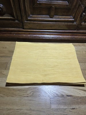 Crate & Barrel Grasscloth Placemats Custard Sun Yellow Set of 6 18'' X 13'' India