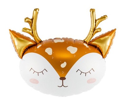 PartyDeco 28 inch Deer Head Foil Balloon Christmas 