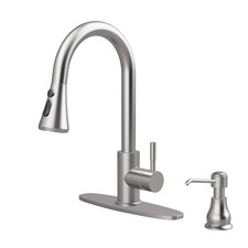 Kitchen Faucet with Soap Dispenser, 3 Modes Kitchen Faucet with Pull Down Spr...