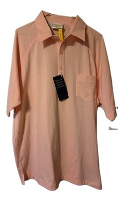 Vintage Cotton Where It Counts Polo Shirt Men's XLT Pink New With Tags Deadstock