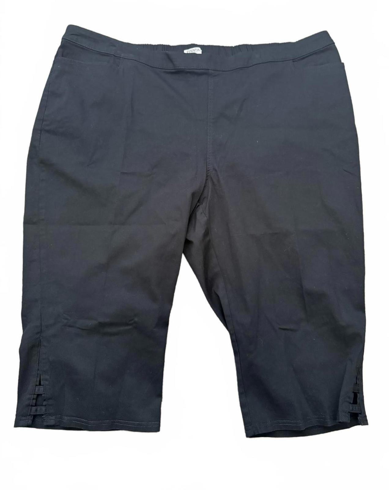 NEW Catherines Essential Flat Front Capri Pants Size 4X 30 32W Black Cropped  thumbnail 2