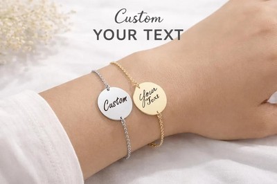 Personalized Bracelet Name Bar Bracelet Custom Engraved Any Name Date Coordinate
