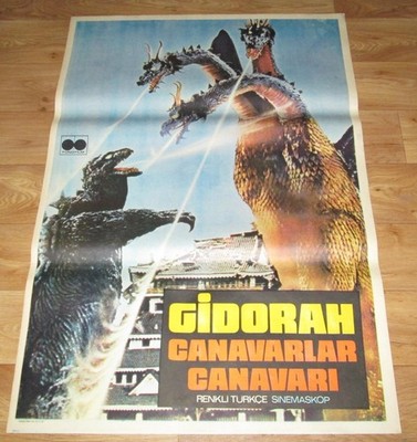 GHIDORAH The Three Headed Monster 1964 GODZILLA Kaiju ORIGINAL 1Sh Movie Poster