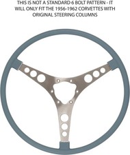 American Retro Silver Blue 15 Steering Wheel For 1958 Chevy Corvette