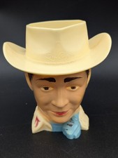 Vintage Roy Rogers Cowboy Head 1950s Plastic Novelty Cup F F Mold Die Works
