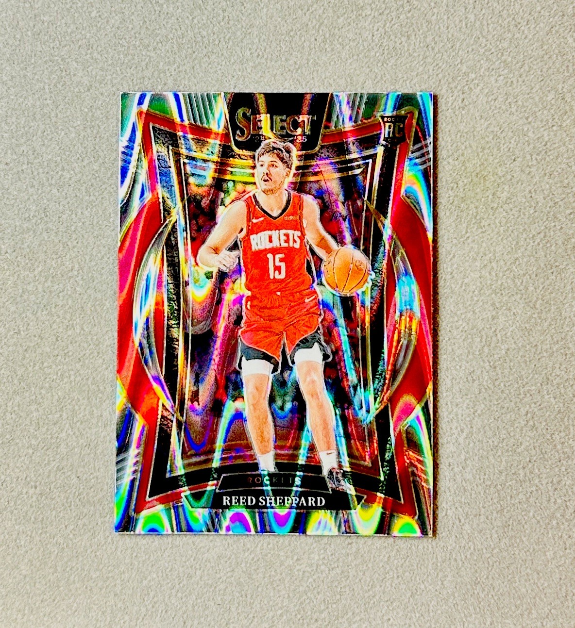 2024-25 Panini Select #68 - REED SHEPPARD Rookie - TECTONIC SILVER PRIZM - RC