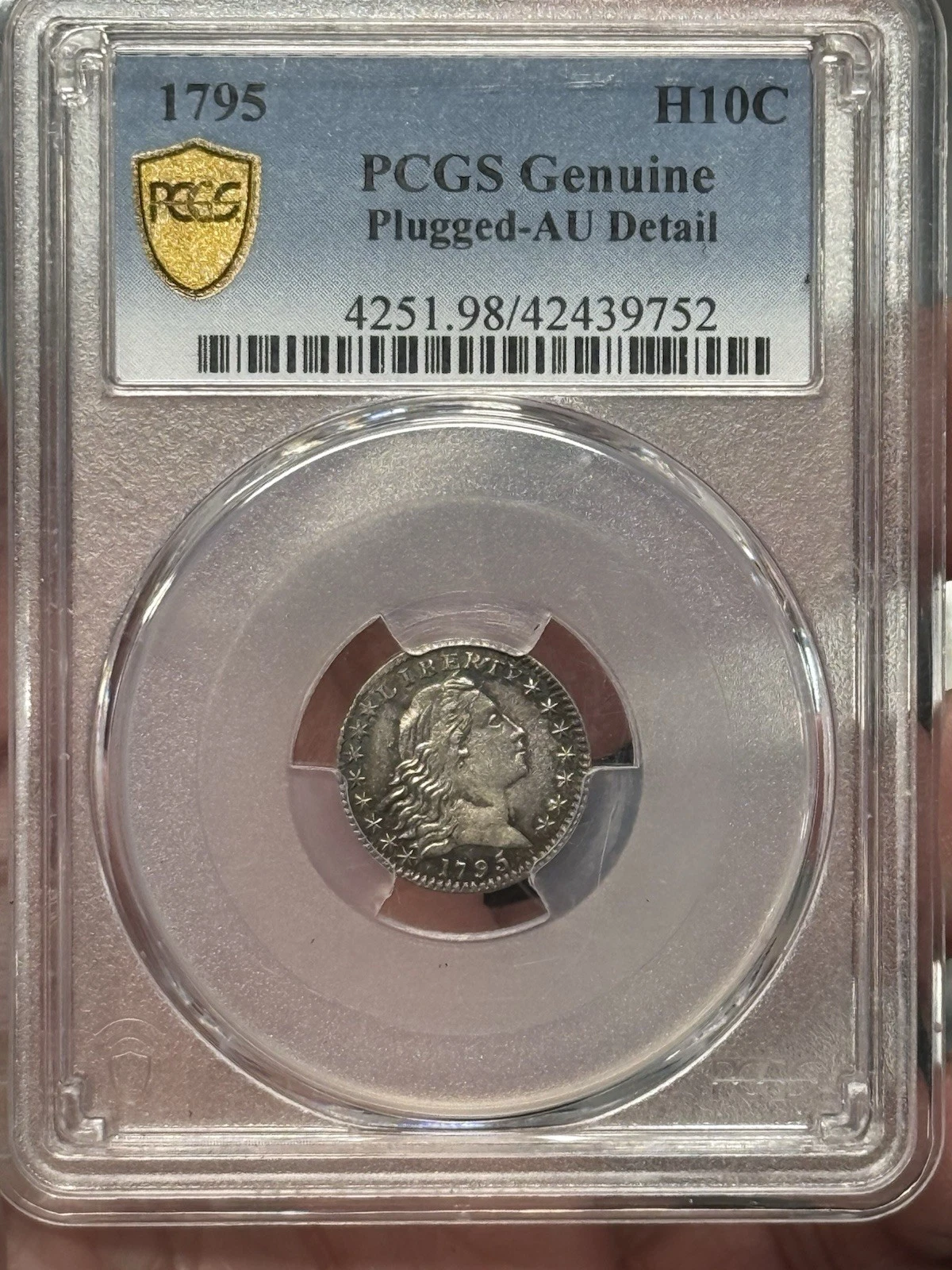 1795 Flowing Hair Half Dime H10C PCGS AU Details Key Date Silver Coin!