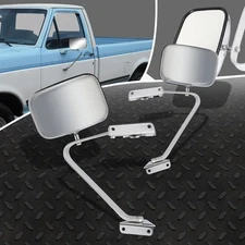 FOR 80-97 BRONCO F100 F150 F250 F350 MANUAL CHROME REAR VIEW SIDE DOOR MIRRORS