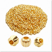 1000pcs 3mm Gold-Plated Metal Round Spacer Beads