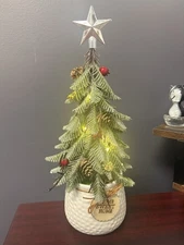 NEW 13in Tabletop Christmas Plant Tree- Light Up Battery Powered