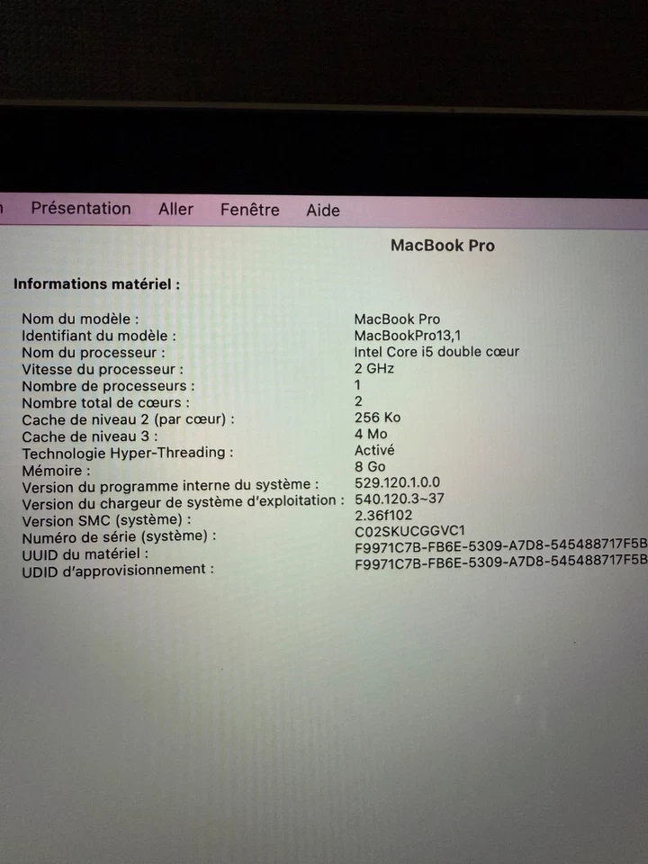 Apple MacBook Pro 13" 2016 · i7 · 8GB · 256GB, photo 4 sur 5