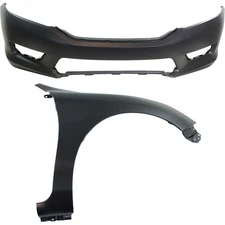 Front Fender Bumper Cover Kit For 2013-2015 Honda Accord with Fog Light Holes